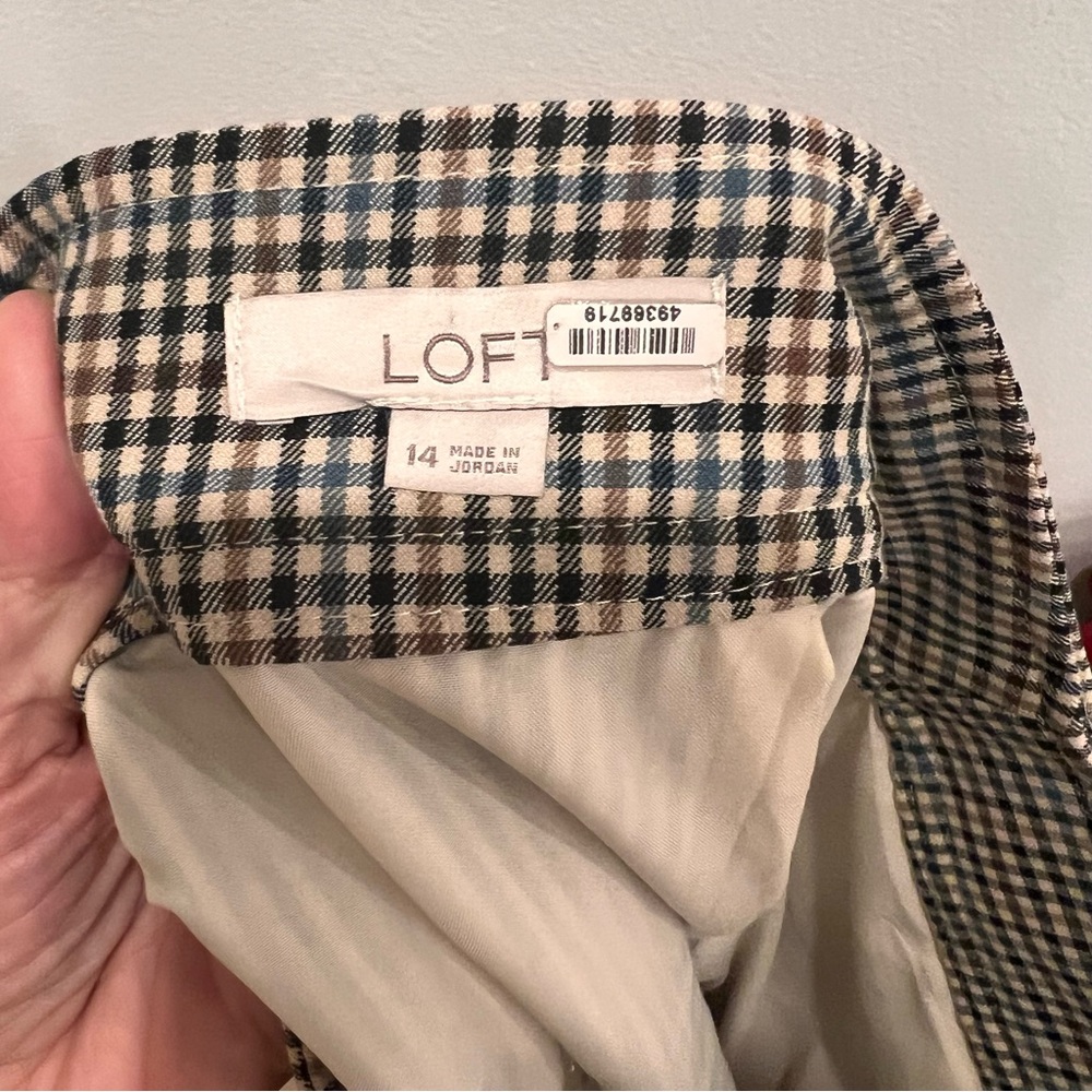Loft women’s plaid mini skirt size 14 academia preppy office school casual chic - Picture 3 of 6